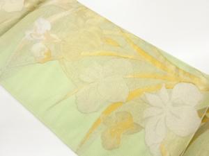 西陣まいづる製　絽菖蒲模様織出し袋帯